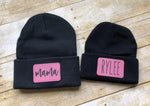 Pink MAMA patch beanie