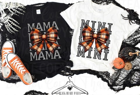 MAMA Rhinestone Plaid Bow