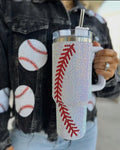 Rhinestone Baseball 40oz Tumbler