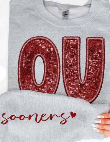 OU/Sooners Sequin w Sleeve